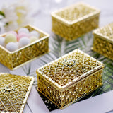 12 Pack | Gold Vintage Rectangular Party Favor Candy Boxes Treat Gift Container - 3Inch