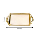12 Pack | 4inch Gold Rectangular Mini Party Favor Candy Tray Treat Gift Display Serving Plate