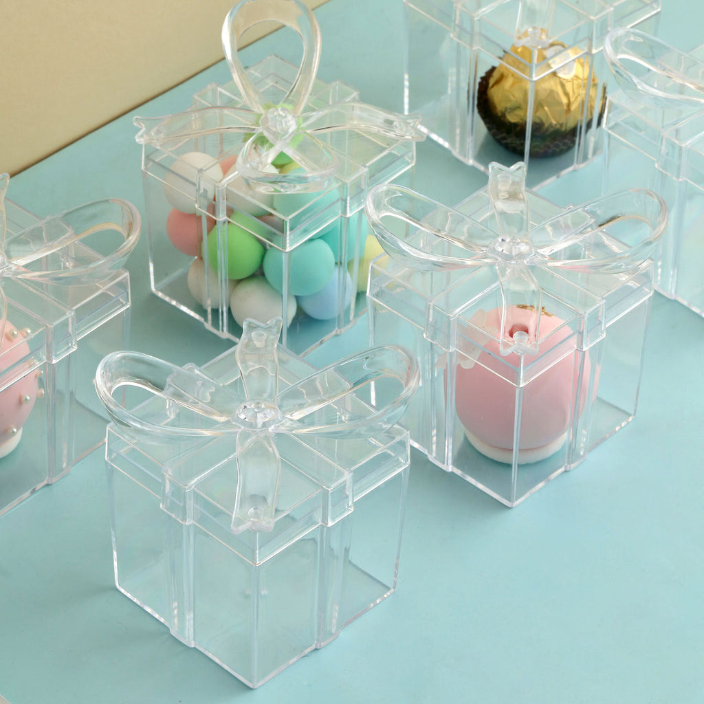 Coobbar Clear Candy Gift Box,12 Pack Clear PVC Plastic Boxes Clear Gift Box  Gift Boxes for Party Favors, Wedding, Birthday Presents, Candy, Cupcakes