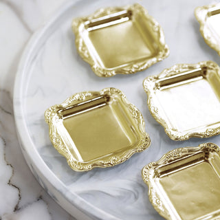 Elegant Gold Baroque Mini Square Sweet Treats Serving Platter