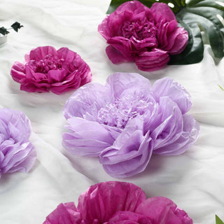 Create Unforgettable Moments with Lavender and Eggplant Giant Peony Paper Flowers