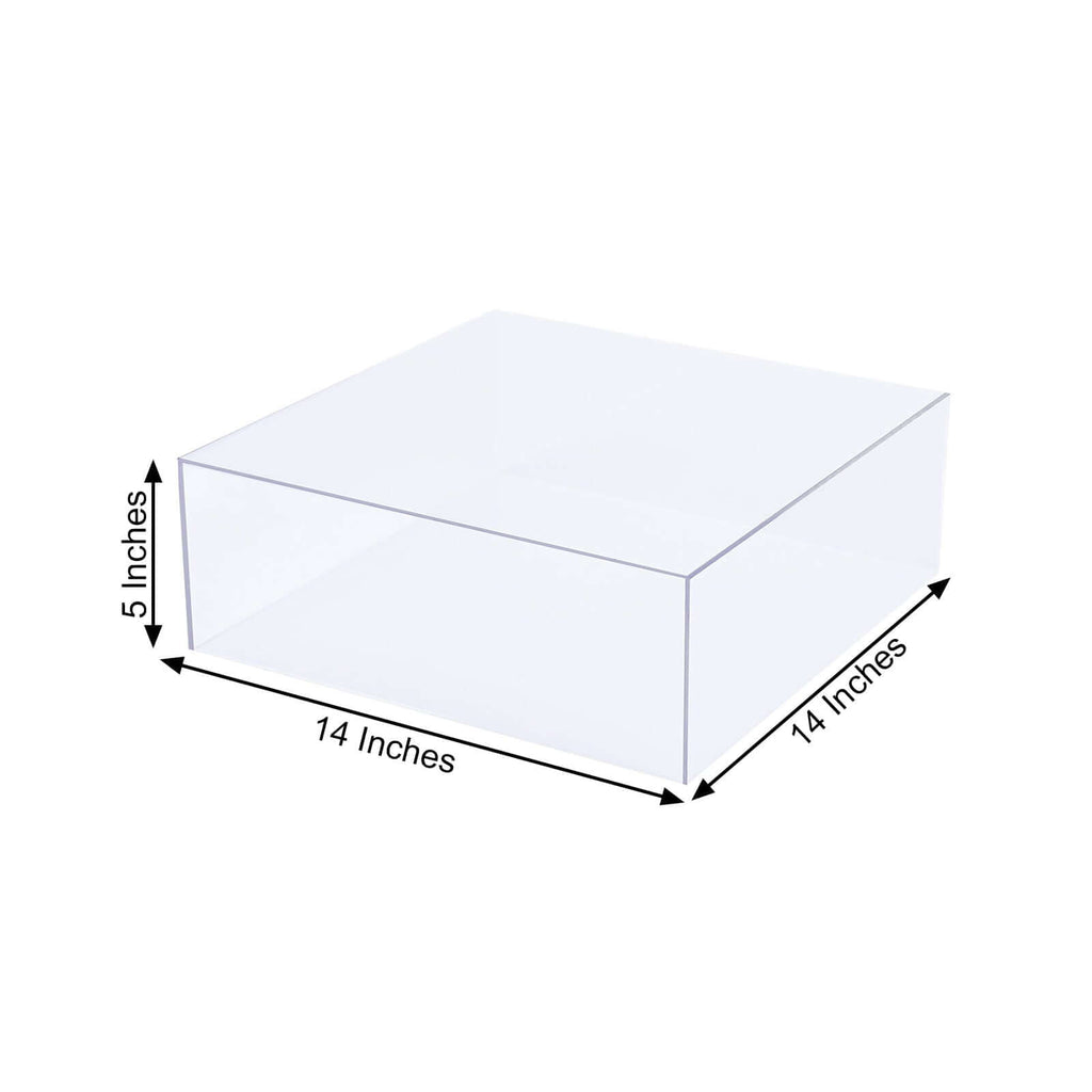 14"x14" Clear Acrylic Cake Box Stand, Transparent Display Box