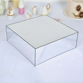 Multipurpose Silver Mirror Finish Acrylic Pedestal Riser Multipurpose Silver Mirror Finish Acrylic Pedestal Riser