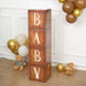 4 Pack | Wood Grain Brown Boho Design DIY Prop Balloon Boxes
