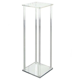 Acrylic display pedestal with transparent design and sleek lines