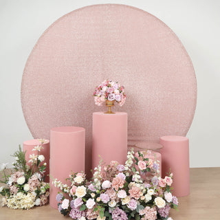 Create a Stunning Display with Dusty Rose Cylinder Stretch Fitted Covers