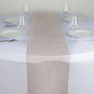 Add Elegance to Your Event with the Peach Sheer Organza Table Runners Add Elegance to Your Event with the Peach Sheer Organza Table Runners