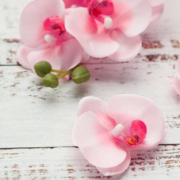 20 Flower Heads 4" Pink Artificial Silk Orchids DIY Crafts