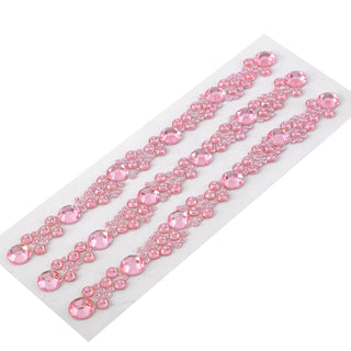 Add a Touch of Elegance with Pink Heptagon Self Adhesive Rhinestone Gem Craft Stickers