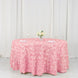 120inch Pink Grandiose 3D Rosette Satin Round Tablecloth
