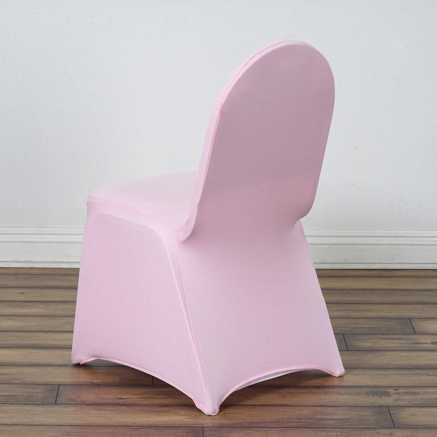 Pink Spandex Stretch Fitted Banquet Chair Cover - 160 GSM
