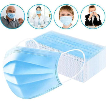 50 Pack 3 Ply Disposable Face Mask Non Woven Mask with Ear Loop