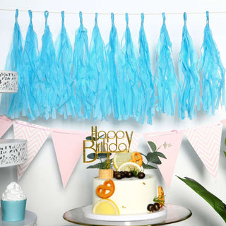 Add a Splash of Turquoise to Your Party with Pre-Tied Tissue Paper Tassel Garland Add a Splash of Turquoise to Your Party with Pre-Tied Tissue Paper Tassel Garland