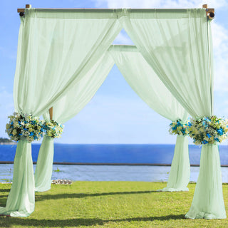 Elegant Sage Green Chiffon Curtain Panel for a Touch of Grace