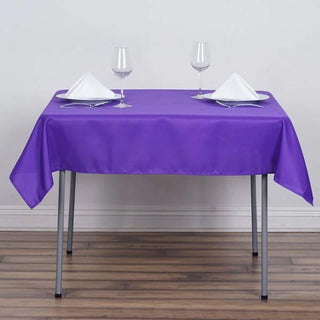 Elevate Your Event with the 54x54 Purple Square Polyester Tablecloth Elevate Your Event with the 54x54 Purple Square Polyester Tablecloth