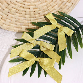 Add Glam to Your Decor with Gold Glitter Nylon Ribbon Bows