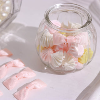 Effortlessly Enhance Your Event Decor with Blush Grosgrain Pre Tied Ribbon Bows