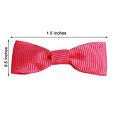 50 Pcs | 1.5inch Fuchsia Grosgrain Pre Tied Ribbon Bows, Gift Basket Party Favor Bags Decor