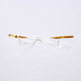 50 Pcs 3inch White Satin Pre Tied Ribbon Bows, Gift Basket Party Favor Bags Decor - Classic