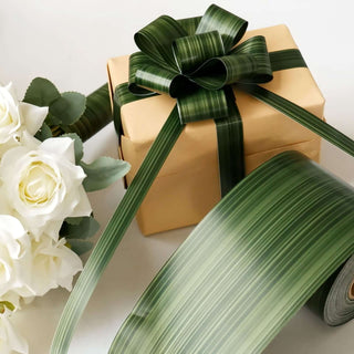 Add a Touch of Nature with Green Ti Leaf Satin Ribbon Add a Touch of Nature with Green Ti Leaf Satin Ribbon