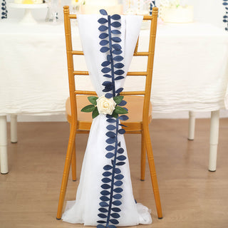Create Unforgettable Wedding Decorations with Navy Blue Leaf Petal Taffeta Ribbon