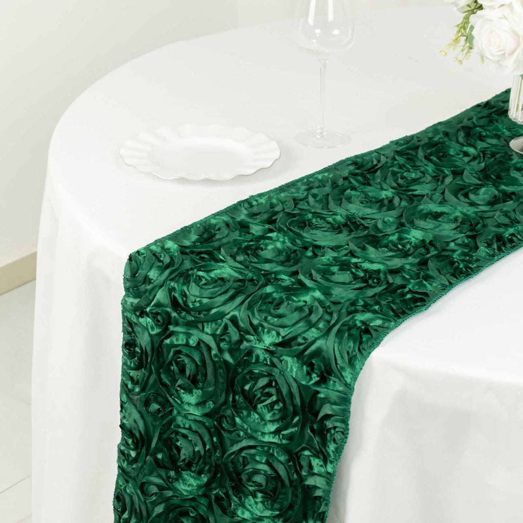 14"x108" Hunter Emerald Green Satin Table Runner