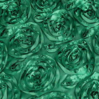 Green satin rose fabric texture for elegant decor or fashion projects.