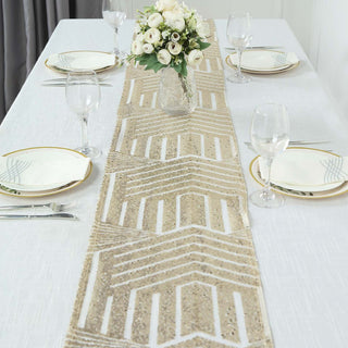 Add a Touch of Glamour to Your Event with the Champagne Diamond Glitz Sequin Table Runner Add a Touch of Glamour to Your Event with the Champagne Diamond Glitz Sequin Table Runner