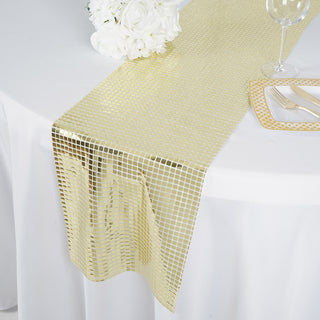 Make a Statement with the Champagne Dashing Mirror Foil Table Runner