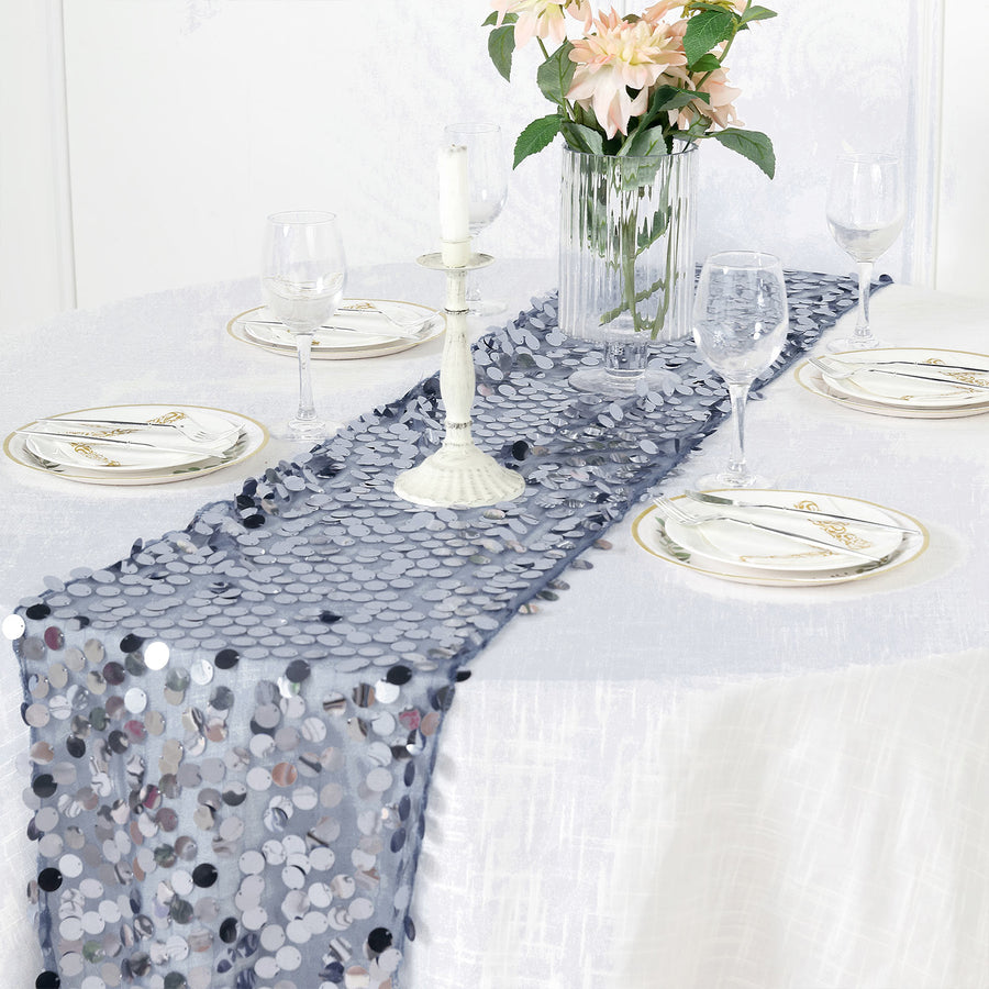 13x108inch Dusty Blue Big Payette Sequin Table Runner