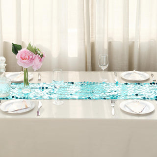Turquoise Sequin Table Runner: The Perfect Table Accessory