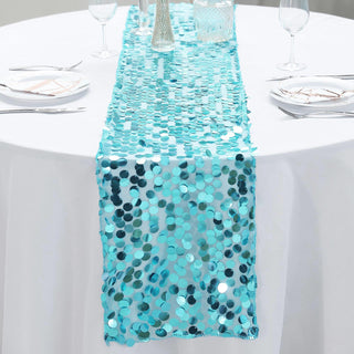 Turquoise Sequin Table Runner for Stunning Table Decor