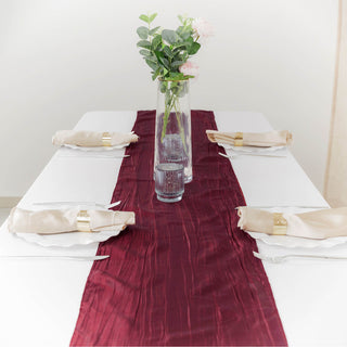 Add Elegance to Your Table with the Burgundy Taffeta Table Runner