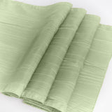 12inch x 108inch Sage Green Accordion Crinkle Taffeta Linen Table Runner#whtbkgd