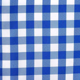 Wholesale Gingham Checkered Polyester Dinner Restaurant Table Top Wedding Catering Party Runner - WHITE / BLUE#whtbkgd