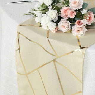 Create a Luxurious Atmosphere with Beige/Gold Foil Geometric Pattern