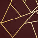 9ft Burgundy With Gold Foil Geometric Pattern Table Runner#whtbkgd