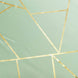 9ft Sage Green With Gold Foil Geometric Pattern Table Runner#whtbkgd