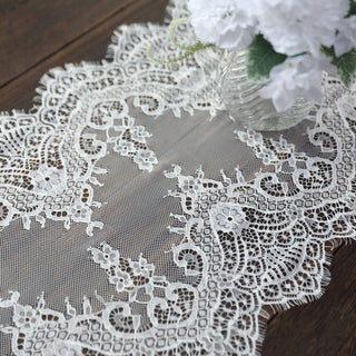 Elevate Your Event Decor with the Ivory Premium Lace Table Runner