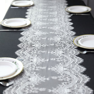 Ivory Premium Lace Table Runner: Vintage Elegance for Your Table