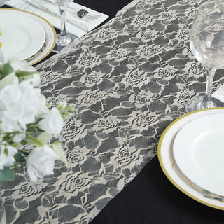 Add a Touch of Elegance with our Floral Lace Table Runner