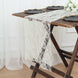 12inch x 108inch Ivory Vintage Rose Flower Lace Table Runner