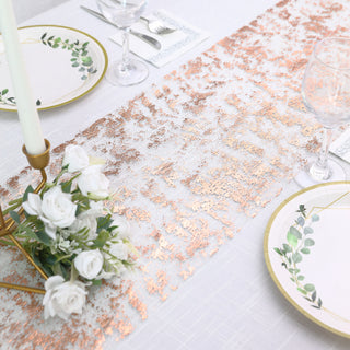 Add Sparkle and Glamour with the Shiny Rose Gold Foil Glitter Table Runner