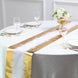 108inch Metallic Gold / White Icicle Print Non-Woven Foil Table Runner