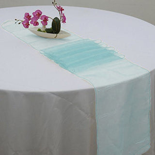 Add Elegance to Your Event with the Blue Sheer Organza Table Runners