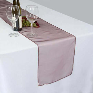 Add Elegance to Your Event with the Burgundy Sheer Organza Table Runners Add Elegance to Your Event with the Burgundy Sheer Organza Table Runners