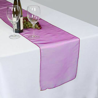 Add Elegance to Your Event Decor with the Fuchsia Sheer Organza Table Runners