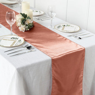 Terracotta (Rust) Satin Table Runner - Add Elegance to Your Event Decor