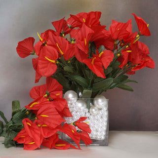 Create a Lasting Impression with Red Artificial Silk Mini Calla Lily Flowers
