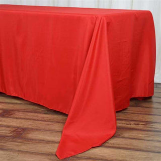 Elevate Your Event with the Vibrant Red Seamless Polyester Tablecloth
